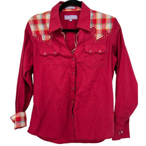 Lamasini Hot Pink(Reddish) Western Cowboy Shirt‎ Size M